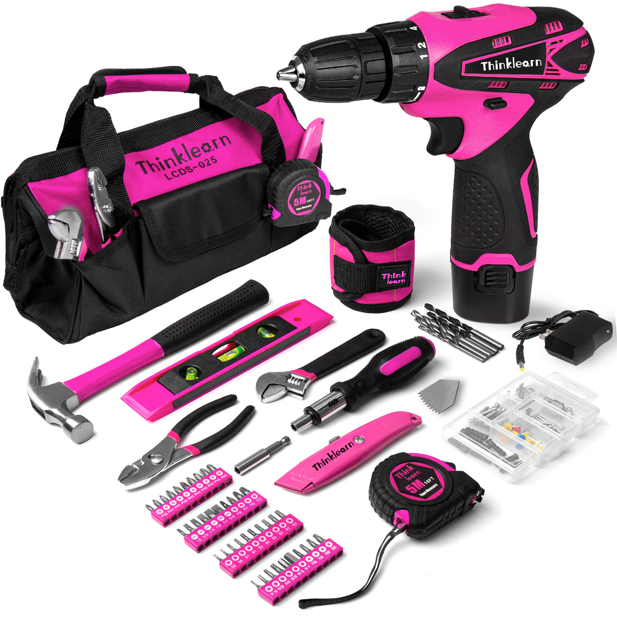 ThinkLearn Pink Drill Set with 12V Cordless Drill-TL0007