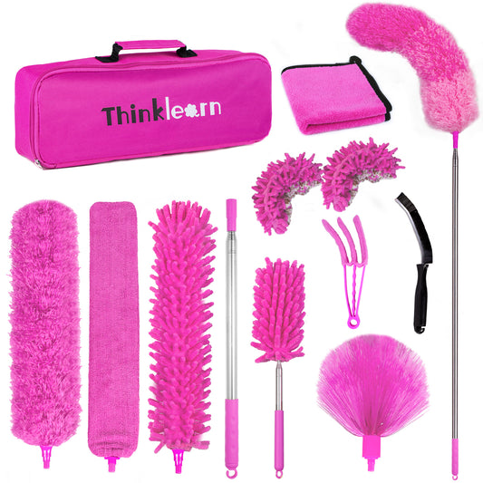 Thinklearn pink Feather Dusters with Extension Pole-TL1015