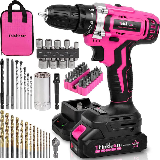 ThinkLearn Pink 20V Cordless Drill Set -TL1018